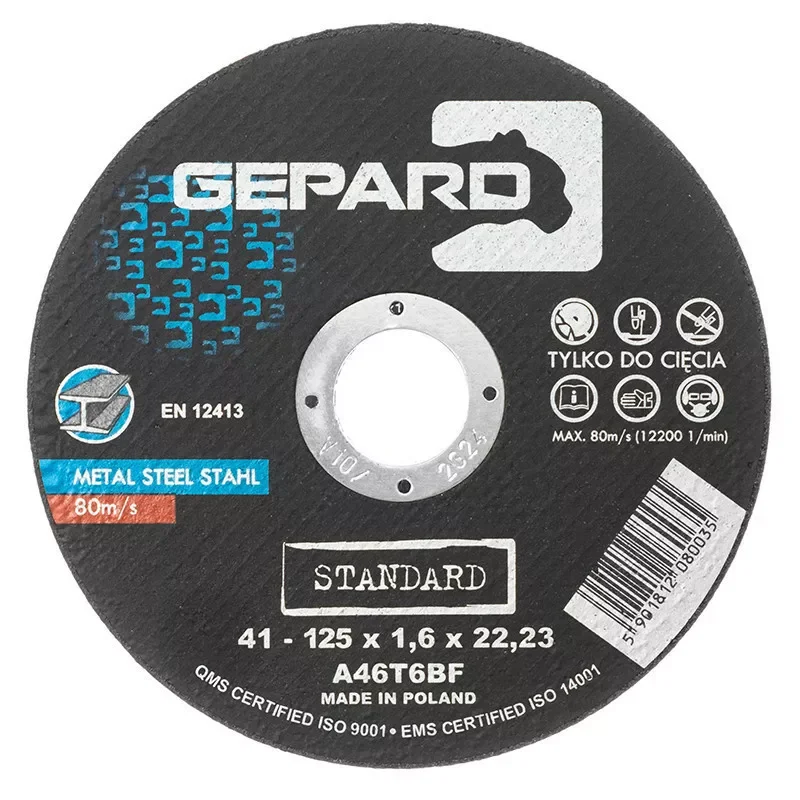 Tarcza do metalu 41 95A 125x1,6x22 GEPARD STANDARD