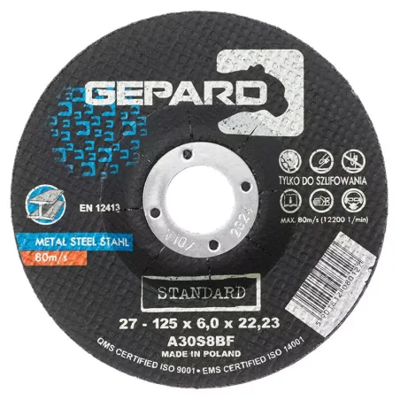 Tarcza do metalu 27 95A 125x6,0x22 GEPARD STANDARD szlif