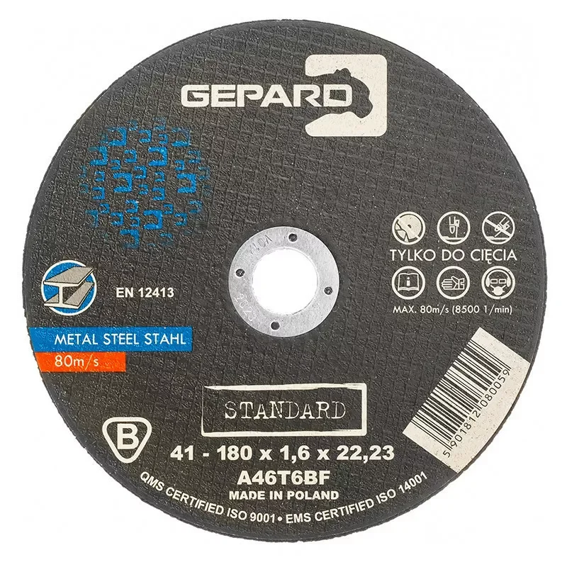 Tarcza do metalu 41 95A 180x1,6x22 GEPARD STANDARD