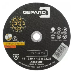 Tarcza do metalu 41 95A 230x1,9x22 INOX GEPARD STANDARD
