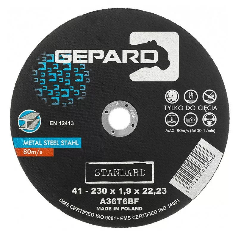 Tarcza do metalu 41 95A 230x1,9x22 GEPARD STANDARD