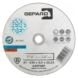 Tarcza do metalu 41 95A 230x2,5x22 GEPARD PROFESSIONAL