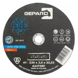 Tarcza do metalu 41 95A 230x3,0x22 GEPARD STANDARD