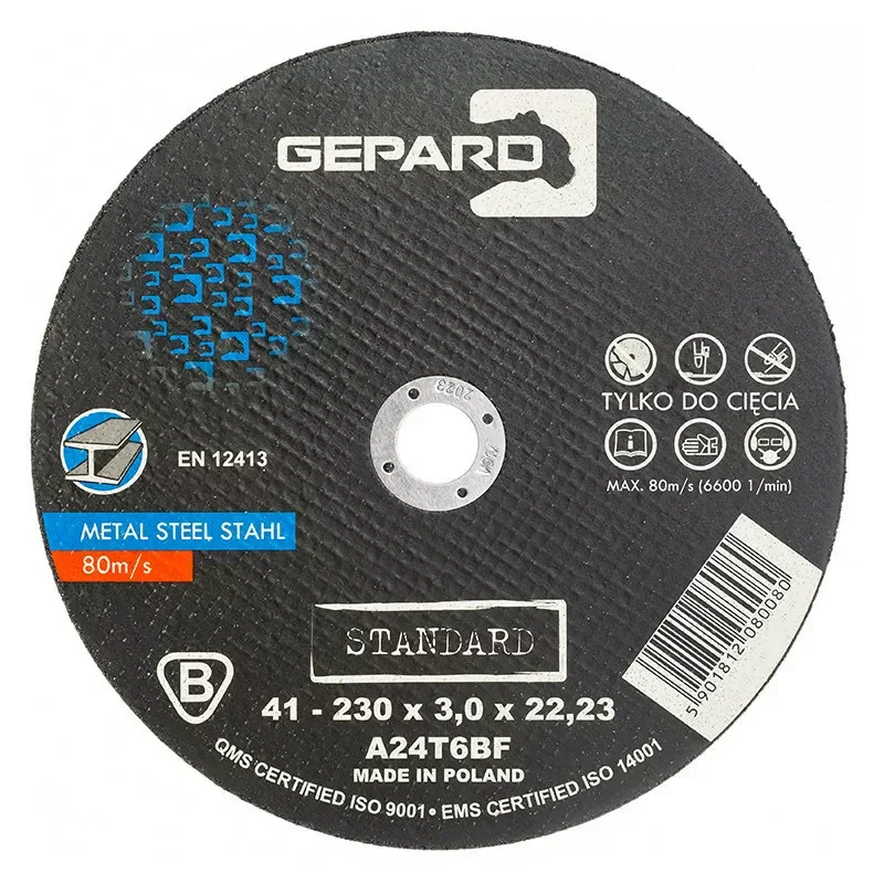 Tarcza do metalu 41 95A 230x3,0x22 GEPARD STANDARD