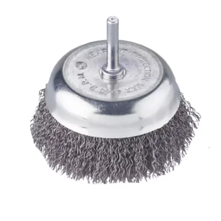 Szczotka doczołowa z trzpieniem, drut falowany 80mm