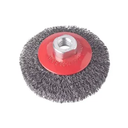 Szczotka stożkowa z nakrętką M14, drut falowany 120mm Verkatto