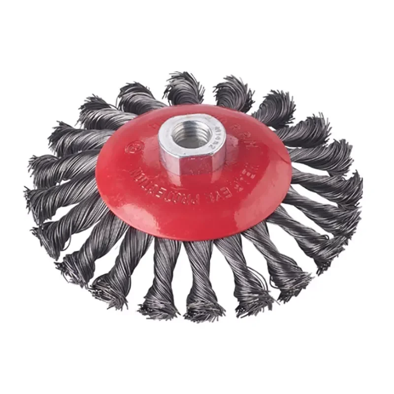 Szczotka stożkowa z nakrętką M14, drut skręcany 120mm Verkatto