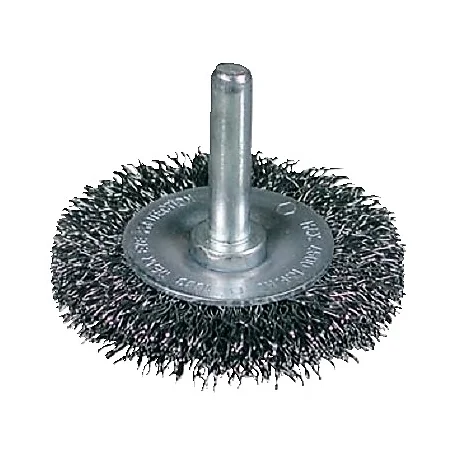 Szczotka tarczowa 63mm z trzpieniem 6mm drut stalo