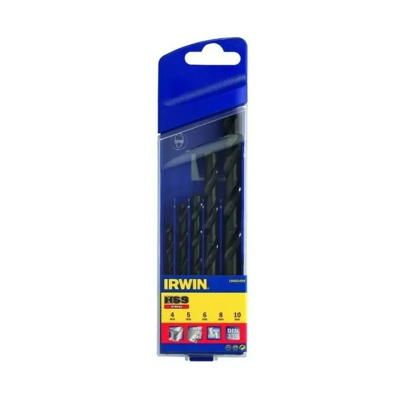 Zestaw 5 wierteł do metalu HSS PRO DIN-338:4.0,5.0,6.0,8.0,10.0mm IRWIN