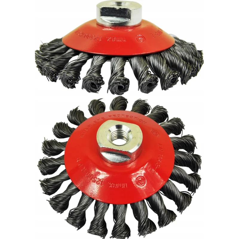 Szczotka stożkowa 100x13mm drut stalowy splatany 0