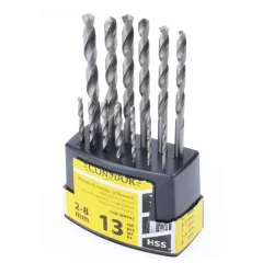 Wiertła do metalu szlifowane: 2,0-8,0 mm 13 szt. CON-WMP-02