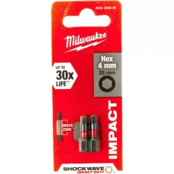 Bit Shockwave Hex4 25mm-2szt. Milwaukee