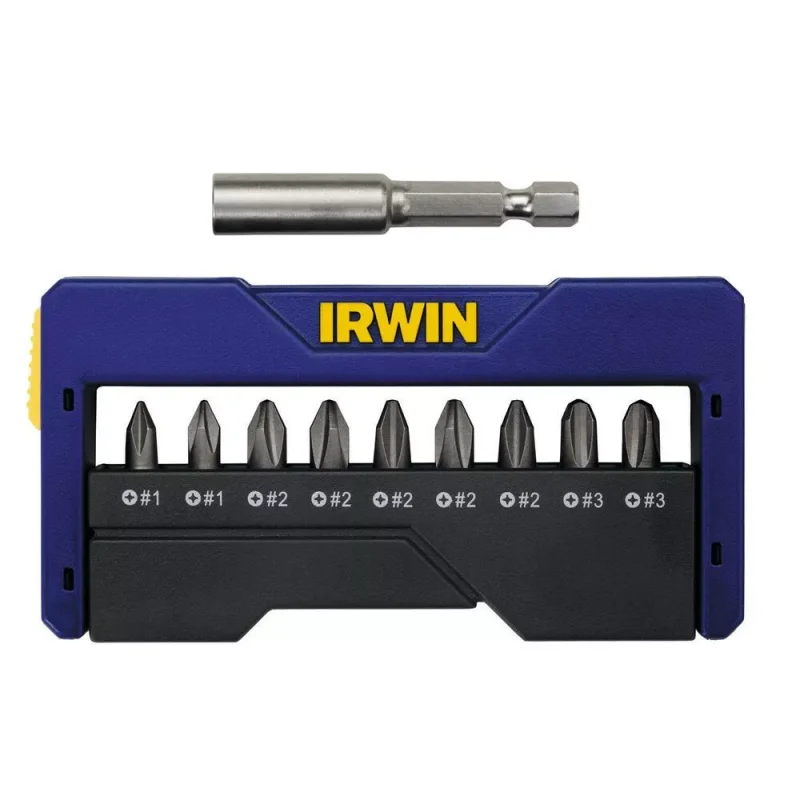 Zestaw 9 bitów-końcówek z uchwytem magnetycznym: 2xPh1/5xPh2/2xPh3,uchwyt magnetyczny IRWIN