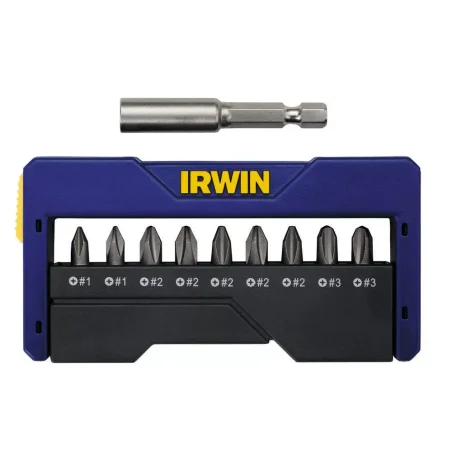 Zestaw 9 bitów-końcówek z uchwytem magnetycznym: 2xPh1/5xPh2/2xPh3,uchwyt magnetyczny IRWIN