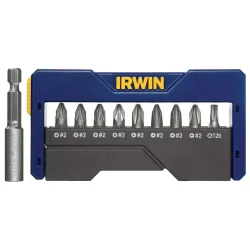 Zestaw 9 bitów-końcówek z uchwytem magnetycznym:4xPz2/4xPh2/T20, uchwyt magnetyczny IRWIN