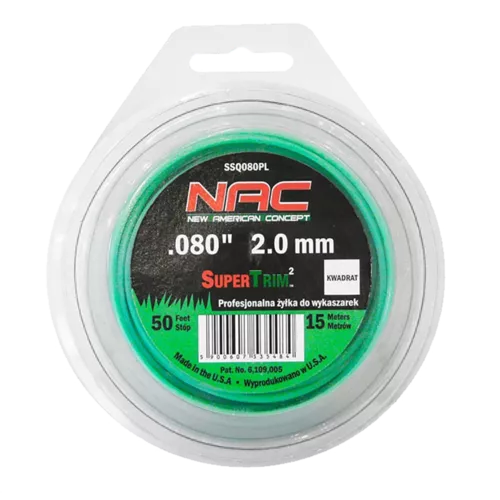 Żyłka tnąca kwadrat 2,0mm/15mb SSQ080PL NAC
